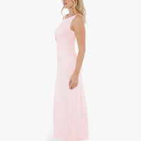 Shapewear Boatneck Draped Sculpting Maxi Dress