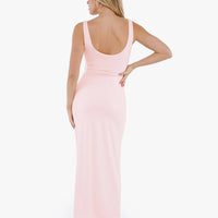 Shapewear Boatneck Draped Sculpting Maxi Dress