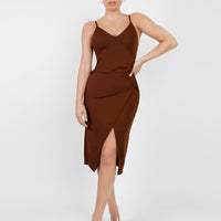 Shapewear Sculpting Wrap Midi Slip Dress