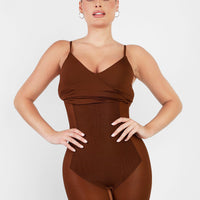 Shapewear Sculpting Wrap Midi Slip Dress