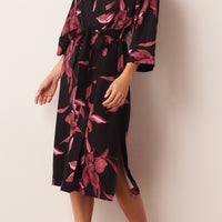 Vera Cloud Jersey Midi Robe in Flora