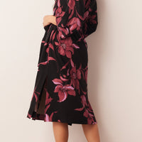 Vera Cloud Jersey Midi Robe in Flora