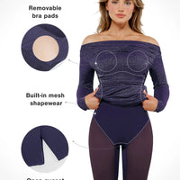 Shapewear Metallic Knit Long Sleeve Slim Mermaid Maxi Dress
