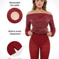 Shapewear Metallic Knit Long Sleeve Slim Mermaid Maxi Dress