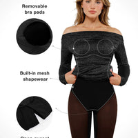 Shapewear Metallic Knit Long Sleeve Slim Mermaid Maxi Dress