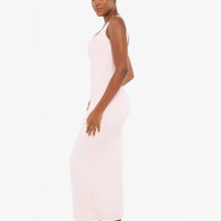 Shapewear Modal Slimming Lace Trim Henley Tank Maxi Dress