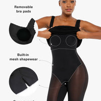 Shapewear Modal Slimming Lace Trim Henley Tank Maxi Dress