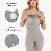 Shapewear Modal Slimming Lace Trim Henley Tank Maxi Dress