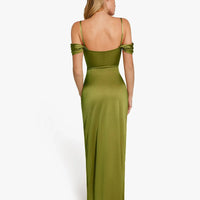 Shapewear Off Shoulder Shine Ruched Sculpting Maxi Dress