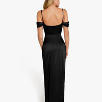 Shapewear Off Shoulder Shine Ruched Sculpting Maxi Dress