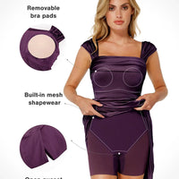 Shapewear Off Shoulder Shine Ruched Sculpting Maxi Dress