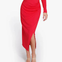 Shapewear Rib Modal Built In Sculpting Midi Wrap Skirt