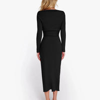 Shapewear Rib Modal Built In Sculpting Midi Wrap Skirt