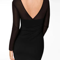 Shapewear Mesh Long Sleeve V-Back Slimming Maxi Dress