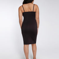Shapewear Mesh Corset Panel Built-In Sculpting Midi Dress