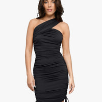 Bluetag Cooling Shapewear One-Shoulder Ruched Bodycon Dress