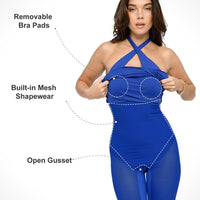 Shapewear Convertible Backless Halter Sculpting Midi Dress