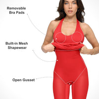 Shapewear Convertible Backless Halter Sculpting Midi Dress