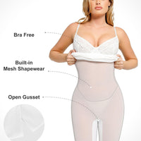 Shapewear Sculpting Lace Corset Midi Slip Dress