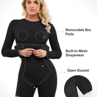 Shapewear Modal Long Sleeve Crew Neck Slimming Midi Dress