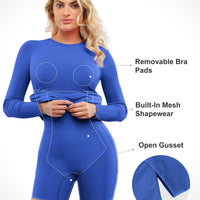 Shapewear Modal Long Sleeve Crew Neck Slimming Midi Dress