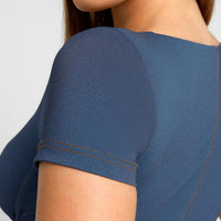 Shapewear Denim Square Neck Tummy Control Midi Dress