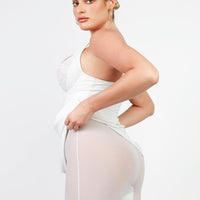 Shapewear Lace V Neck Side Slit Slimming Maxi Slip Dress