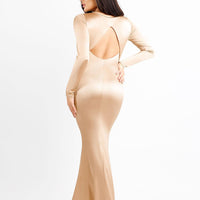 Shapewear Shine Long Sleeve Cut-Out Hourglass Maxi Dress