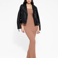 Shapewear Square Neck Long Sleeve Slimming Modal Maxi Dress
