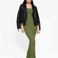 Shapewear Square Neck Long Sleeve Slimming Modal Maxi Dress