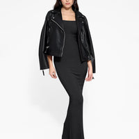 Shapewear Square Neck Long Sleeve Slimming Modal Maxi Dress