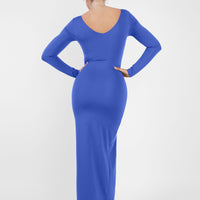 Shapewear Long Sleeve V-Neck Low Back Slimming Maxi Dress