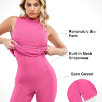 Shapewear Modal Cutaway Mock Neck Slimming Maxi Dress