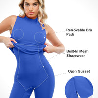 Shapewear Modal Cutaway Mock Neck Slimming Maxi Dress