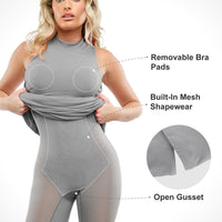 Shapewear Modal Cutaway Mock Neck Slimming Maxi Dress