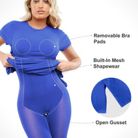 Shapewear Modal Short Sleeve Mock Neck Slimming Maxi Dress