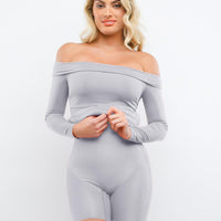 Shapewear Long Sleeve Off-the-Shoulder Bodycon Mini Dress