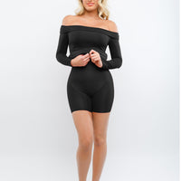 Shapewear Long Sleeve Off-the-Shoulder Bodycon Mini Dress