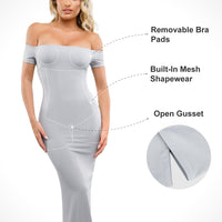 Shapewear Off-Shoulder Tummy Control Smoothing Maxi Dress