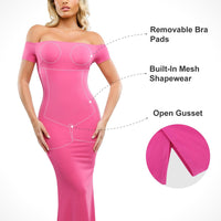 Shapewear Off-Shoulder Tummy Control Smoothing Maxi Dress
