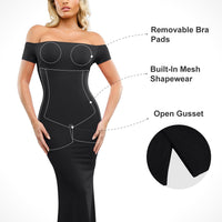 Shapewear Off-Shoulder Tummy Control Smoothing Maxi Dress