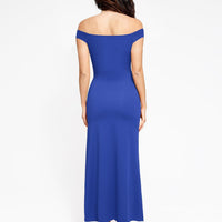 Shapewear Off-the-Shoulder Side Slit Slimming Maxi Dress