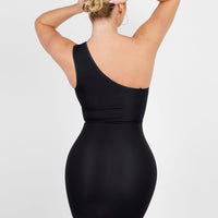Shapewear One Shoulder Cutout Tummy Control Mini Dress