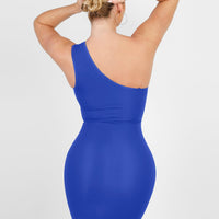 Shapewear One Shoulder Cutout Tummy Control Mini Dress