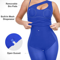 Shapewear One Shoulder Cutout Tummy Control Mini Dress
