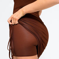 Shapewear Ruched Modal Bodycon Mini Slip Dress