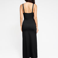 Shapewear Ruched Side Slit Slimming Maxi Slip Dress
