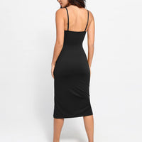 Shapewear Slimming Midi Dress and Sheer Mesh Overlay Set