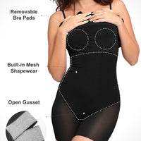 Shapewear Slimming Midi Dress and Sheer Mesh Overlay Set