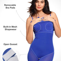 Shapewear Slimming Midi Dress and Sheer Mesh Overlay Set